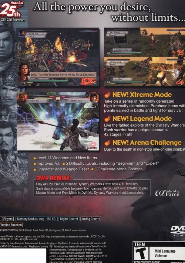 Dynasty Warriors 4 Xtreme Legends