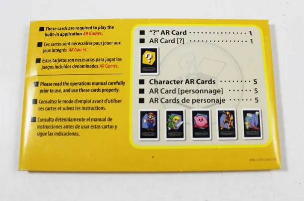 NINTENDO 3DS AUGMENTED REALITY AR CARDS