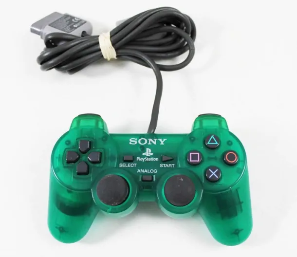 PS1 Original Dual Shock CLEAR GREEN Controller