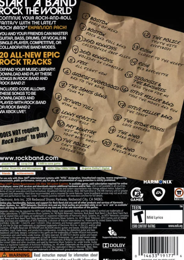 Rock Band Track Pack: Classic Rock