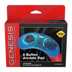 Sega Genesis Licensed Blue 6-Button Controller