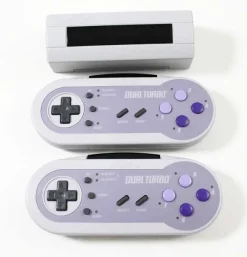 SNES Super Nintendo Acclaim Dual Turbo Wireless Controllers w/ Receiver